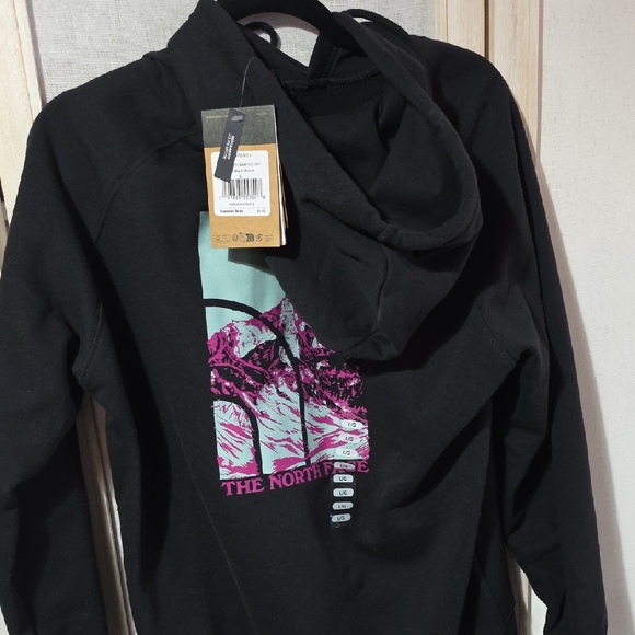 The North Face Tops - The North Face Womens Novelty Graphic Hoodie Black Pink Mountain NF0A81TS L NEW